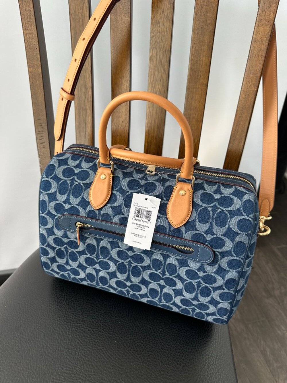 Coach Rowan Blue Signature C Canvas Large Shoulder/Satchel Style #CY699 *NWT* - Picture 5 of 10